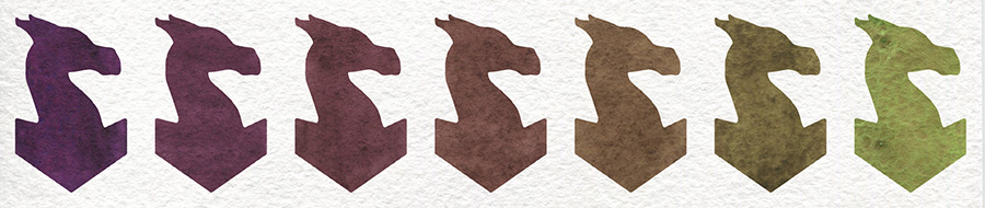 Cherry Quinacridone Red by Roman Szmal Aquarius and Serpentine Genuine by Daniel Smith watercolor paints mixing swatch